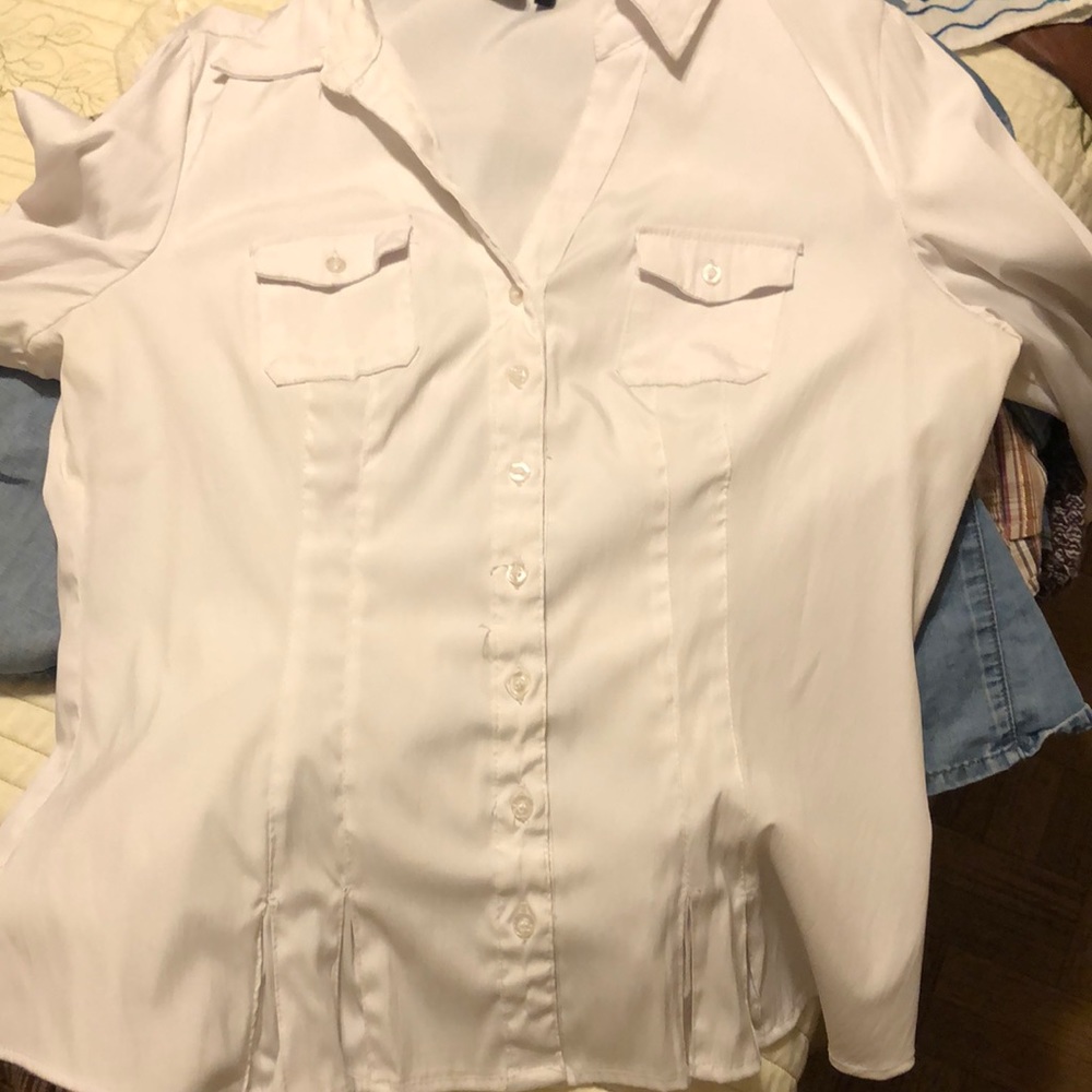 Good condition white button down shirt